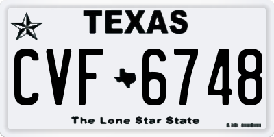 TX license plate CVF6748