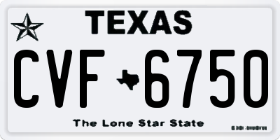 TX license plate CVF6750