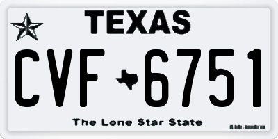 TX license plate CVF6751