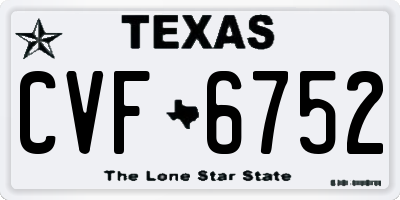 TX license plate CVF6752
