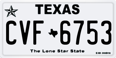 TX license plate CVF6753
