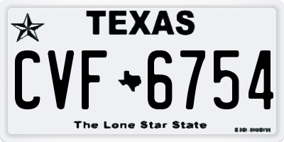 TX license plate CVF6754