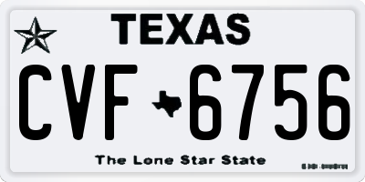 TX license plate CVF6756
