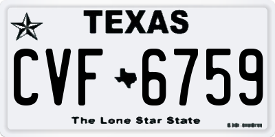 TX license plate CVF6759