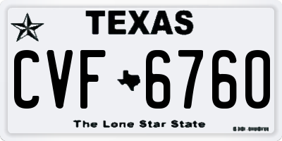 TX license plate CVF6760