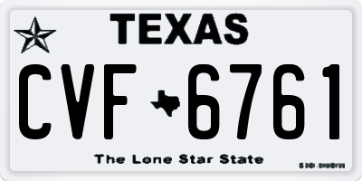 TX license plate CVF6761