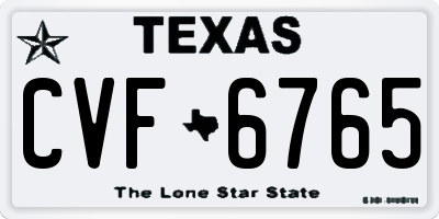 TX license plate CVF6765