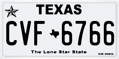 TX license plate CVF6766