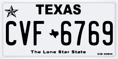 TX license plate CVF6769