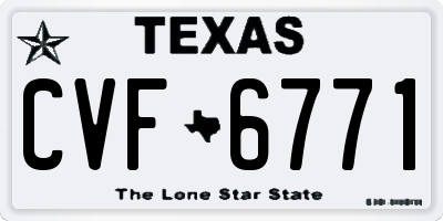 TX license plate CVF6771