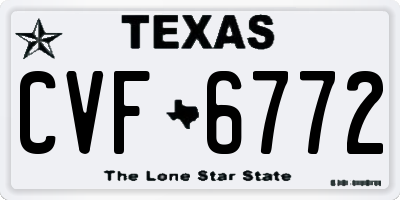 TX license plate CVF6772