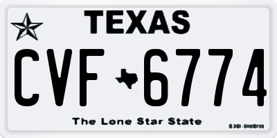 TX license plate CVF6774