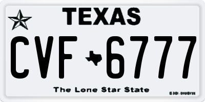 TX license plate CVF6777