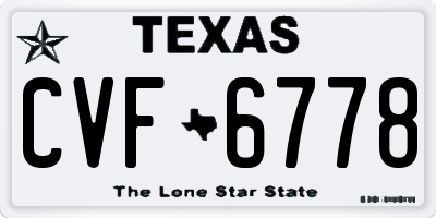TX license plate CVF6778