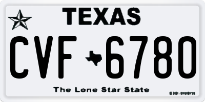 TX license plate CVF6780