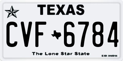 TX license plate CVF6784