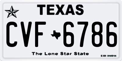TX license plate CVF6786