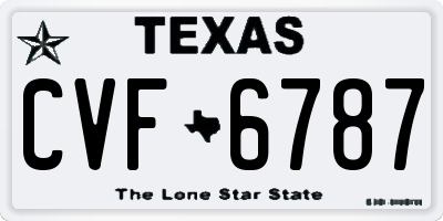 TX license plate CVF6787
