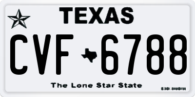 TX license plate CVF6788