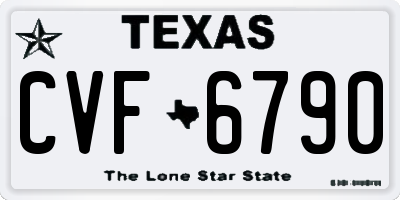 TX license plate CVF6790