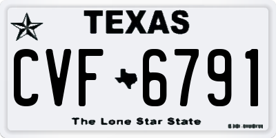 TX license plate CVF6791