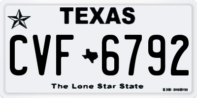TX license plate CVF6792