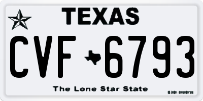 TX license plate CVF6793