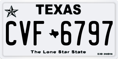 TX license plate CVF6797