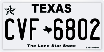 TX license plate CVF6802