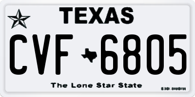 TX license plate CVF6805