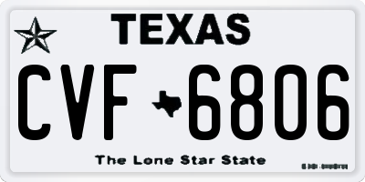 TX license plate CVF6806