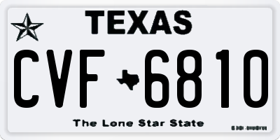 TX license plate CVF6810