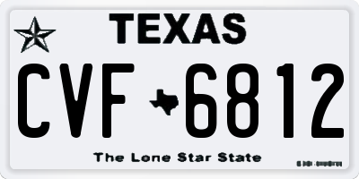 TX license plate CVF6812