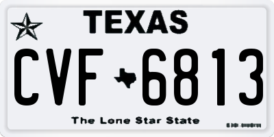 TX license plate CVF6813