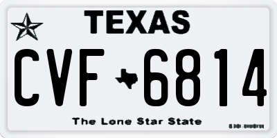 TX license plate CVF6814