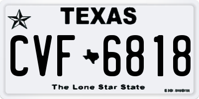 TX license plate CVF6818
