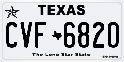 TX license plate CVF6820