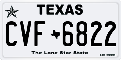 TX license plate CVF6822