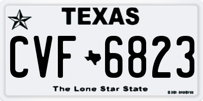 TX license plate CVF6823