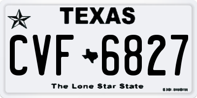 TX license plate CVF6827