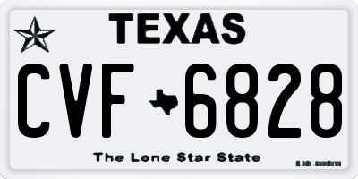 TX license plate CVF6828