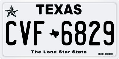 TX license plate CVF6829