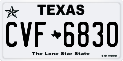 TX license plate CVF6830