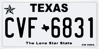 TX license plate CVF6831