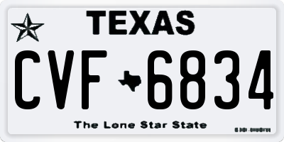TX license plate CVF6834