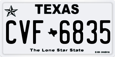 TX license plate CVF6835
