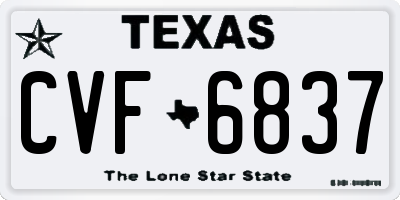 TX license plate CVF6837