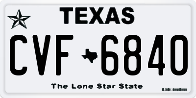 TX license plate CVF6840