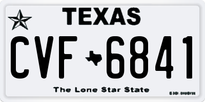 TX license plate CVF6841