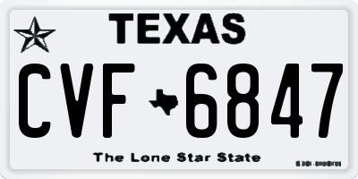 TX license plate CVF6847